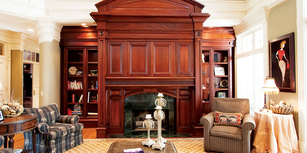 Ornate living room by Glenn Cope Custom Home Builders