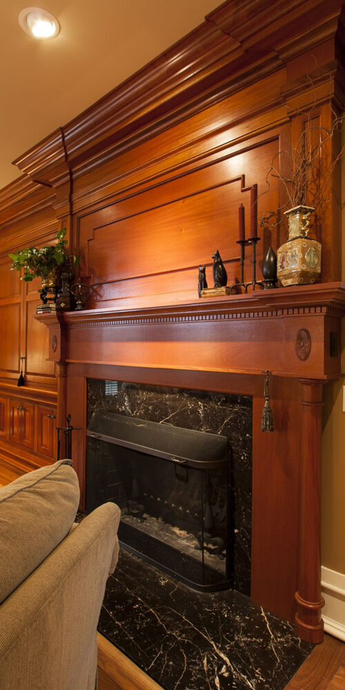 Living Room fireplace by Glenn Cope Custom Home Builders