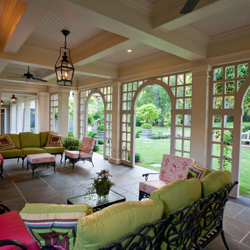 Historic preservation and renovations for garden and patio by Glenn Cope Custom Home Builders