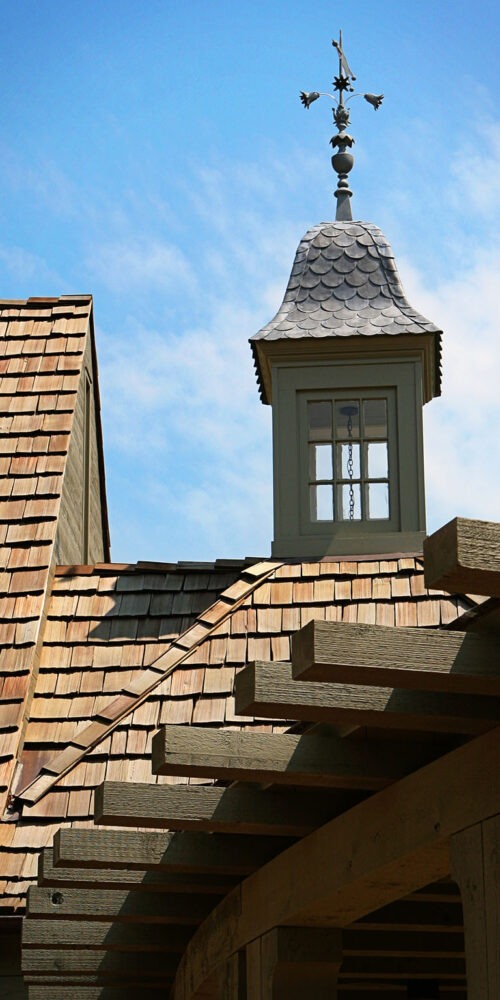 French cottage style cupola by Glenn Cope Custom Home Builders