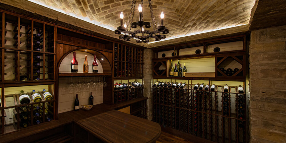 Custom wine cellar by Glenn Cope Custom Home Builders