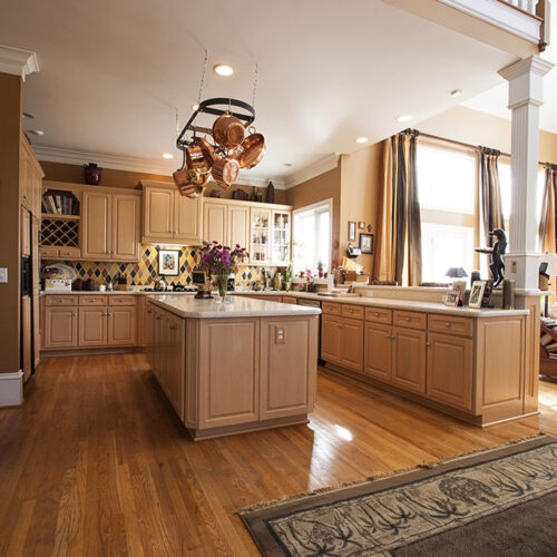 Kitchen in traditional European luxury home by Glenn Cope Custom Home Builders
