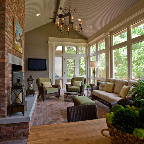 Enclosed outdoor patio by Glenn Cope Custom Home Builders