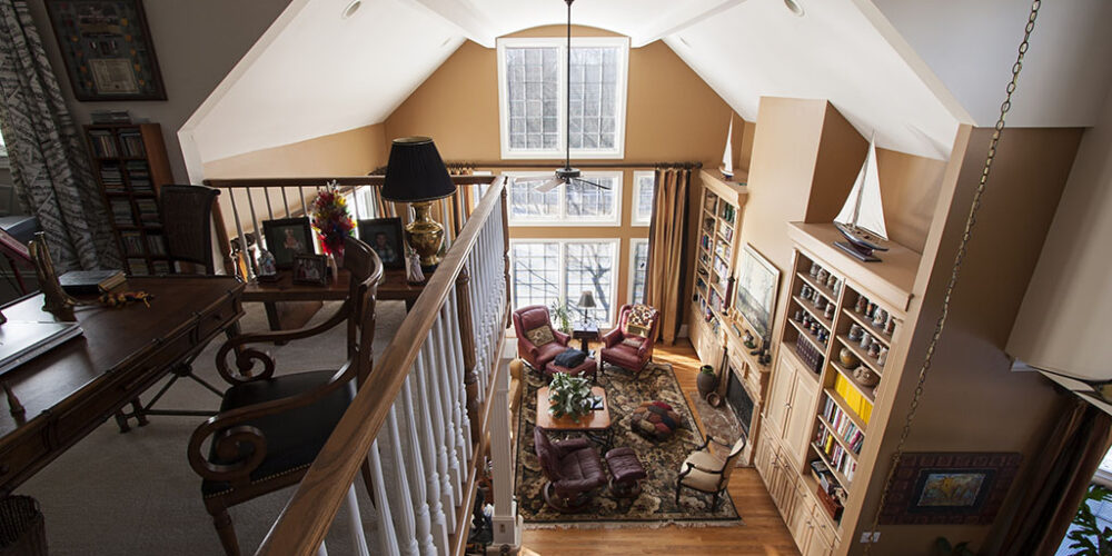 Upper study in traditional European luxury home by Glenn Cope Custom Home Builders