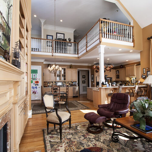 Living Room Custom in traditional European luxury home by Glenn Cope Custom Home Builders