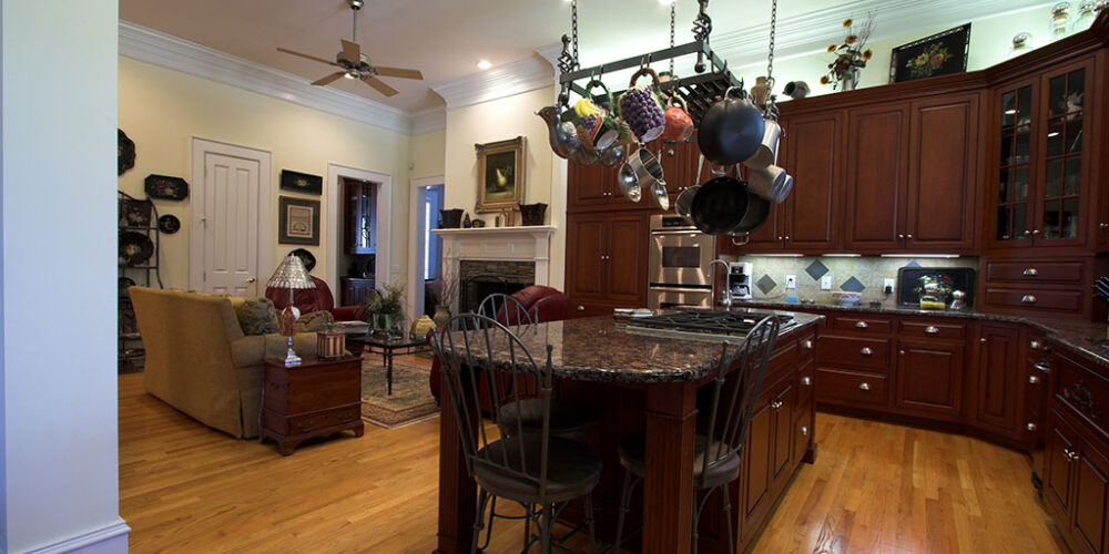 Eat-in kitchen and sitting room by Glenn Cope Custom Home Builders
