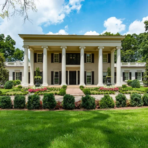 Greek Revival styled home by Glenn Cope Custom Home Builders