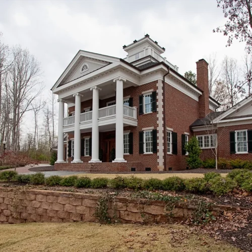 Greek Revival styled home by Glenn Cope Custom Home Builders
